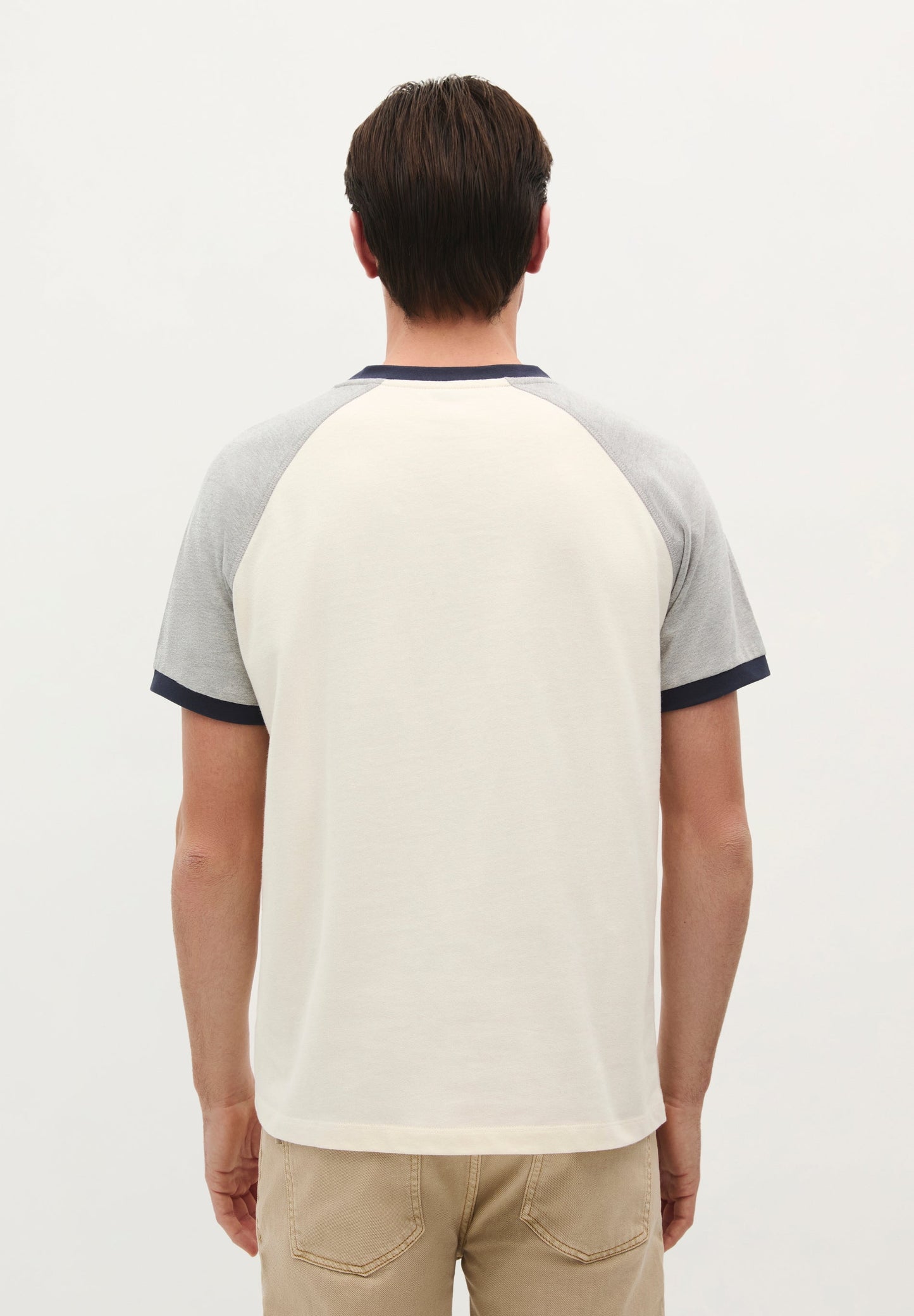 CONTRAST RIBBED T-SHIRT