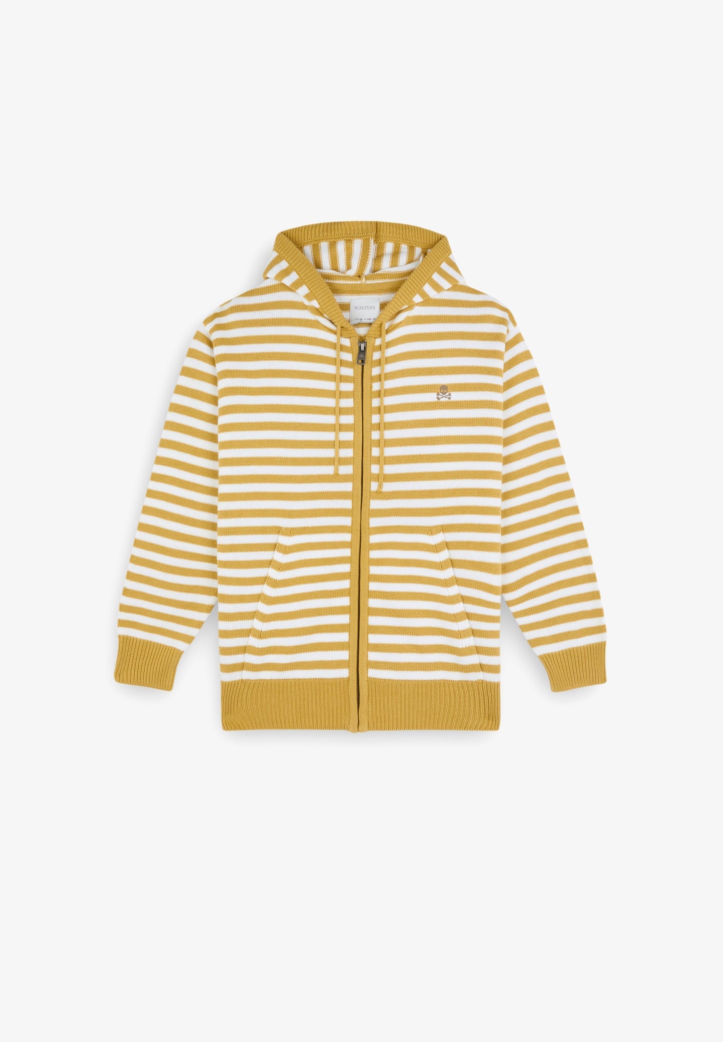 STRIPED KNIT HOODIE WITH ZIP