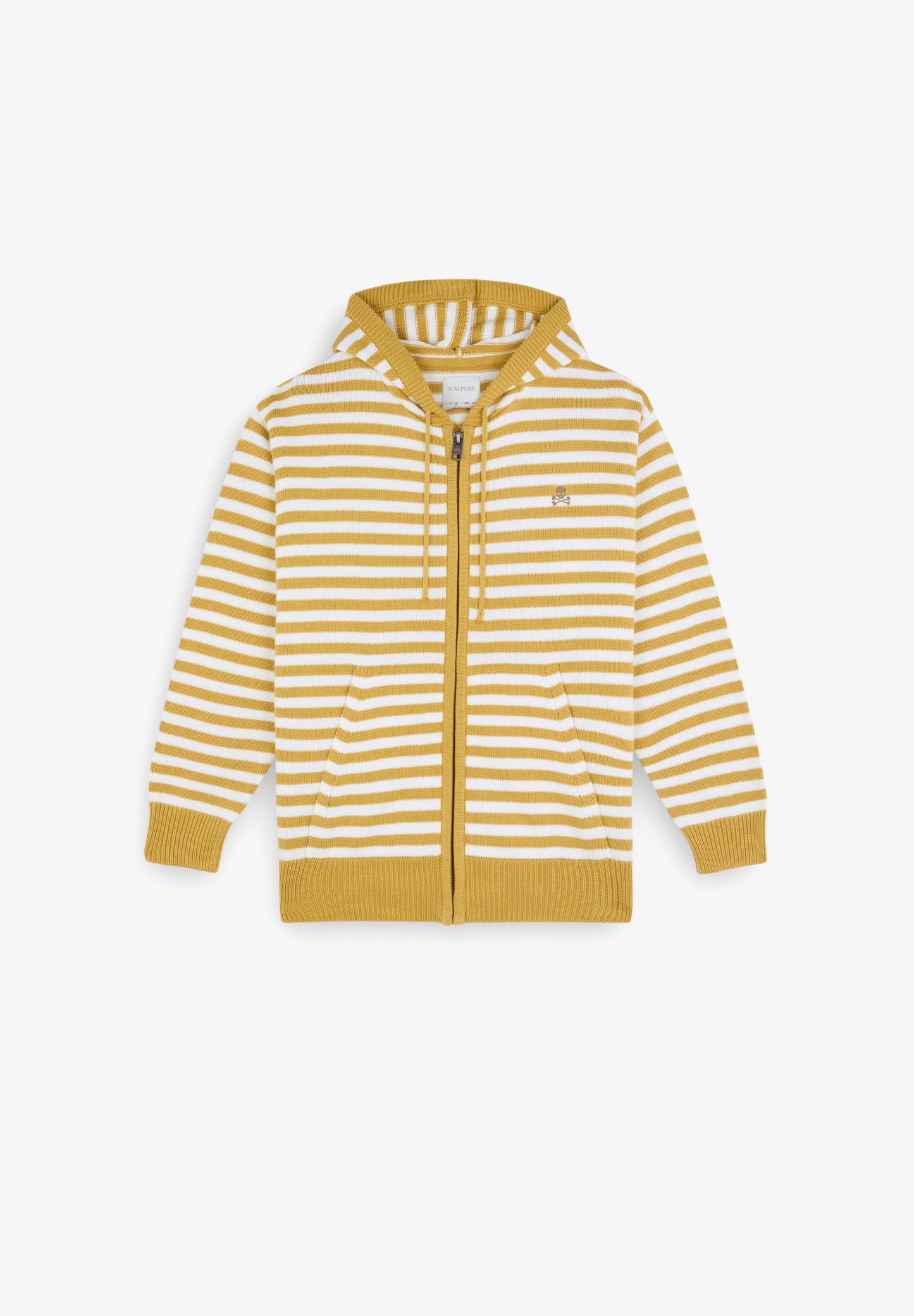 STRIPED KNIT HOODIE WITH ZIP