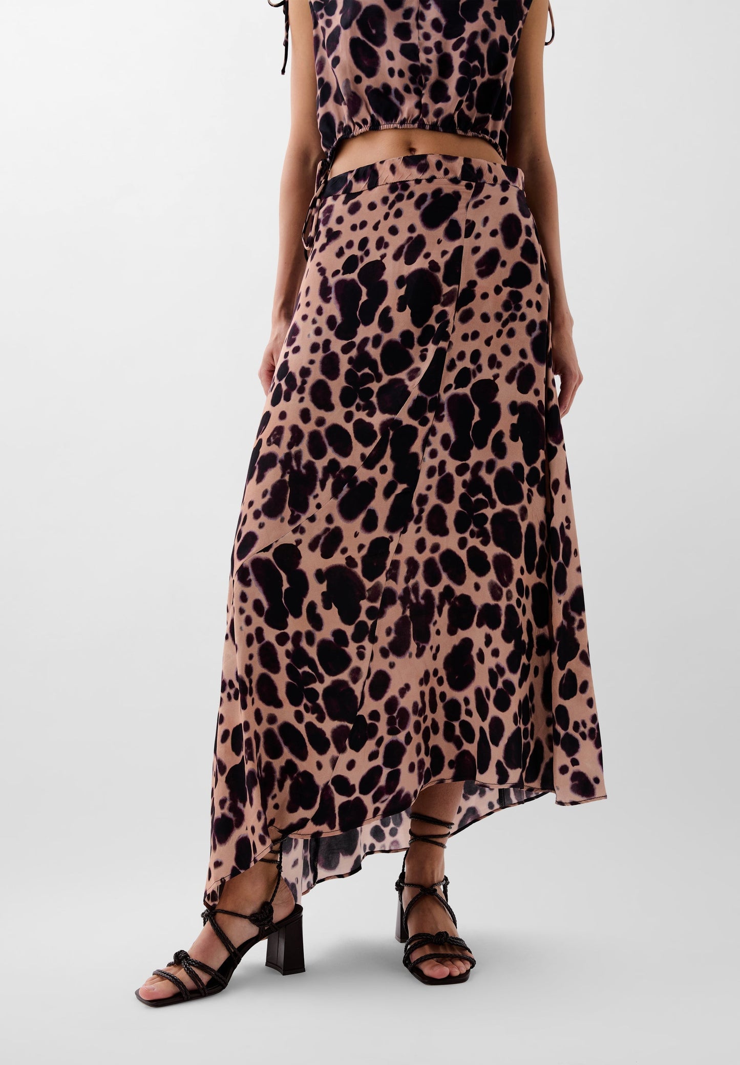 ANIMAL PRINT MIDI SKIRT