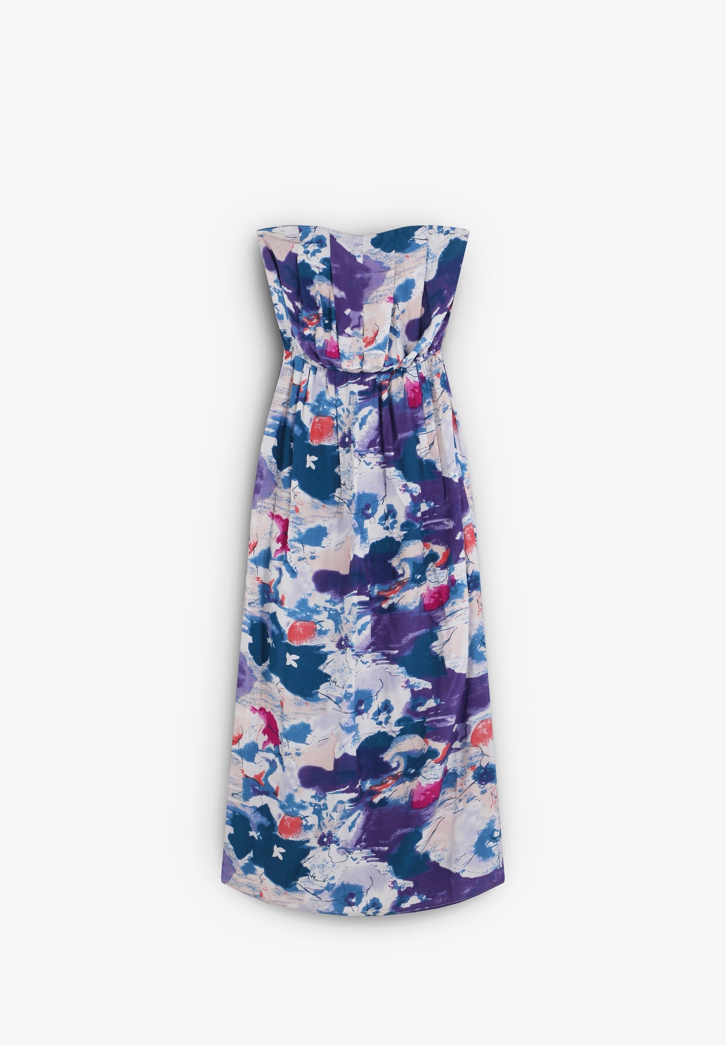 FLOWING PRINTED BANDEAU DRESS