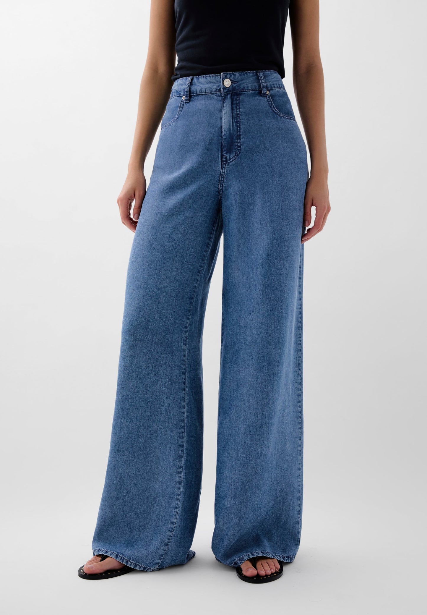 FLOWING DENIM TROUSERS