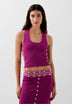KNIT TOP WITH SHELL DETAILS