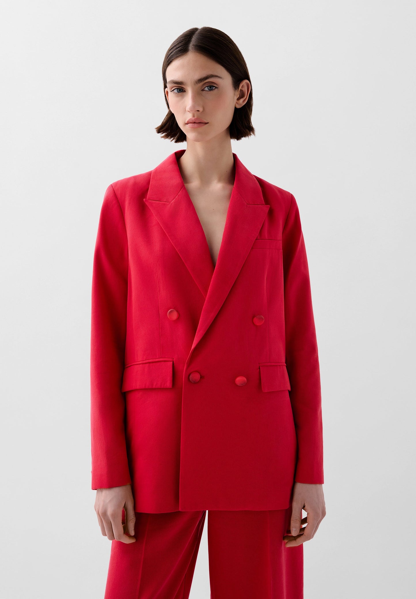 DOUBLE BREASTED FLOWING BLAZER