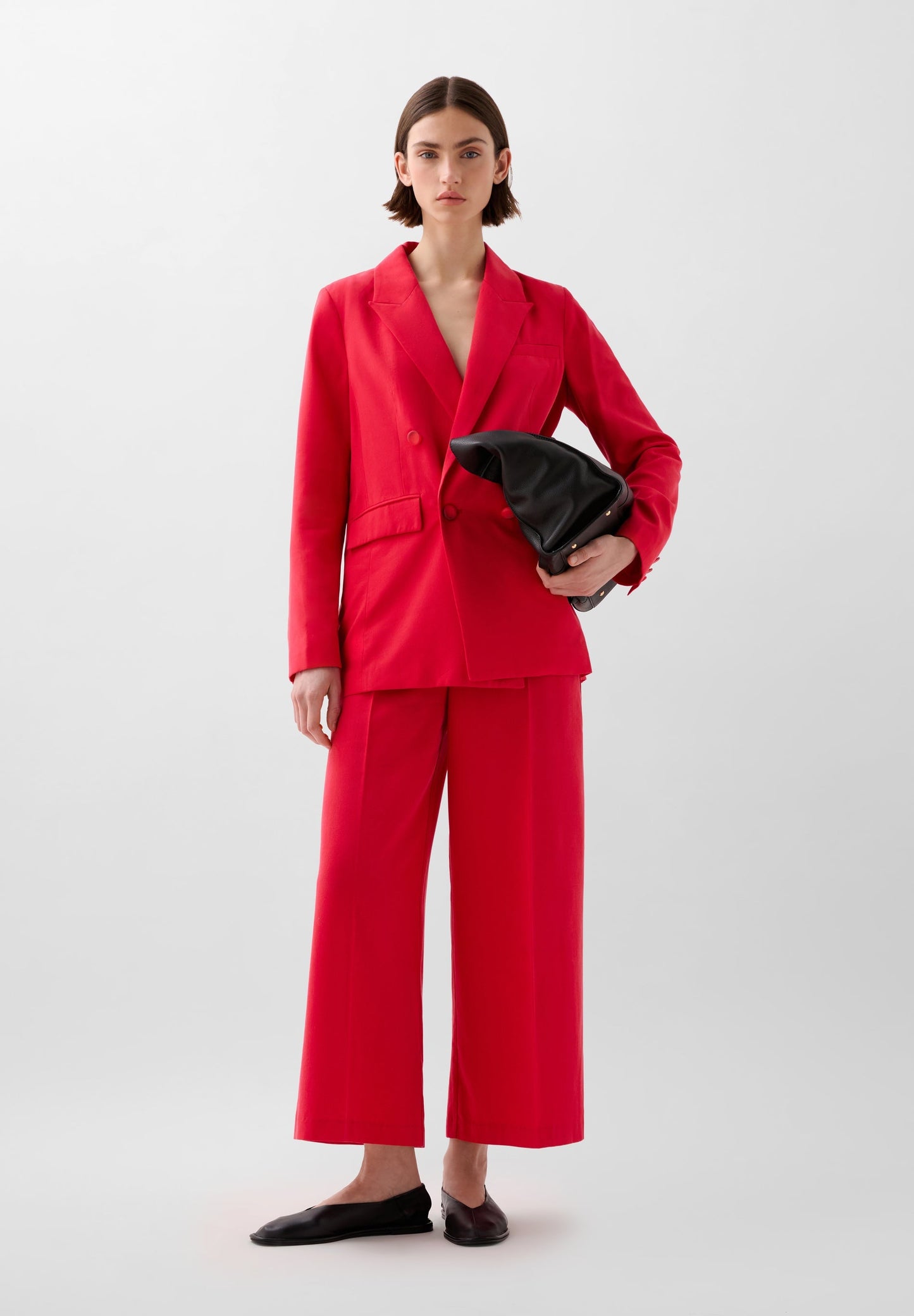DOUBLE BREASTED FLOWING BLAZER