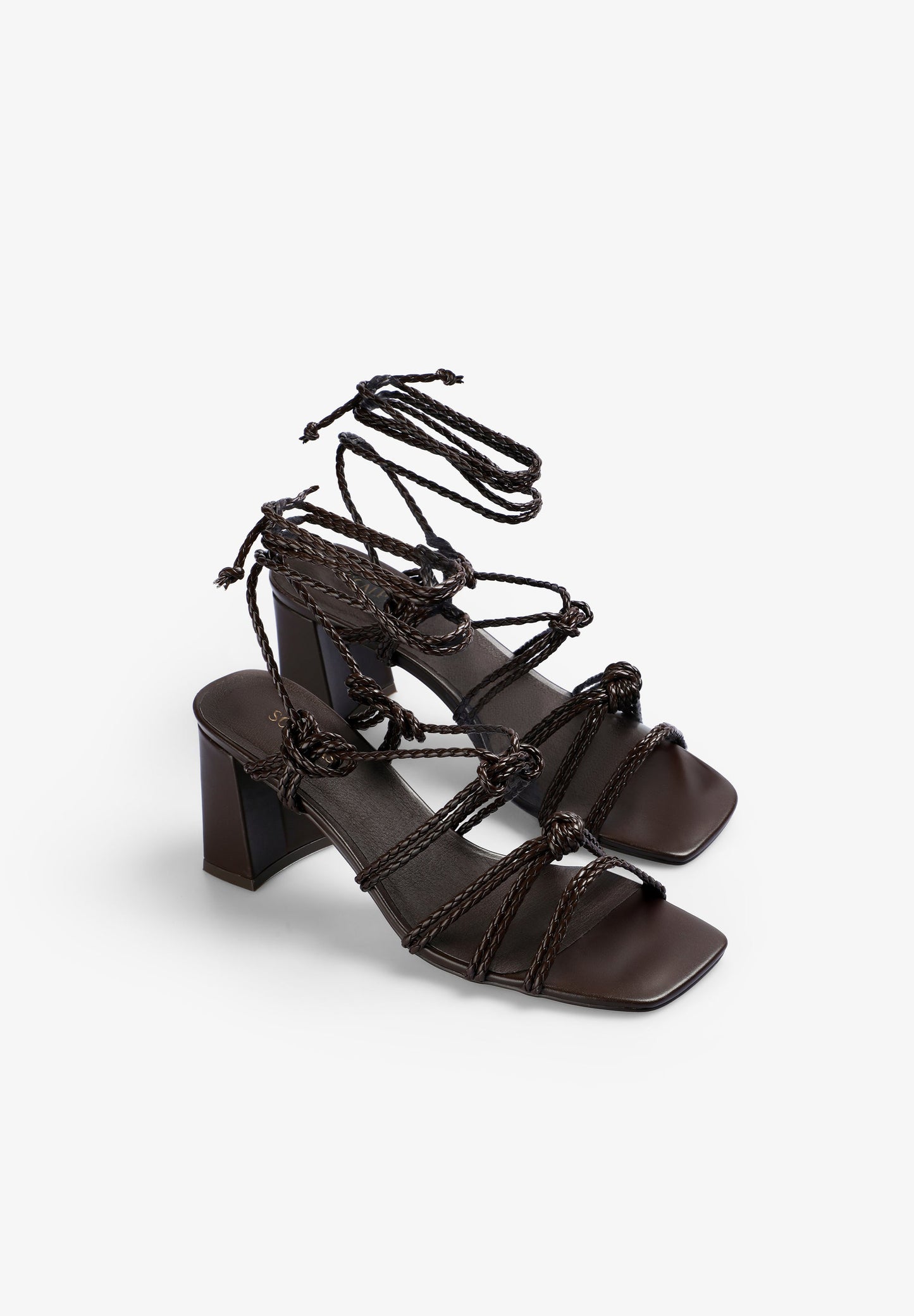 LEATHER HIGH HEEL SANDALS