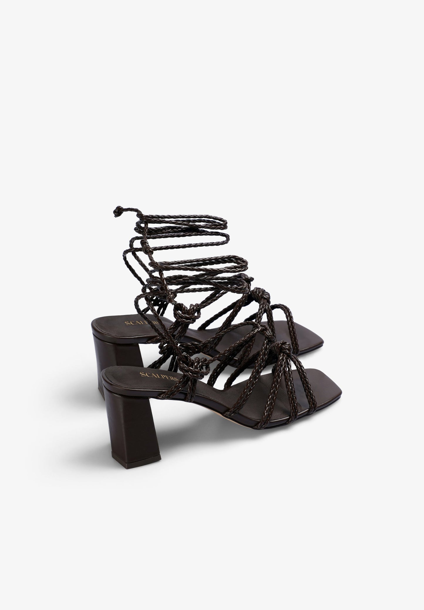 LEATHER HIGH HEEL SANDALS