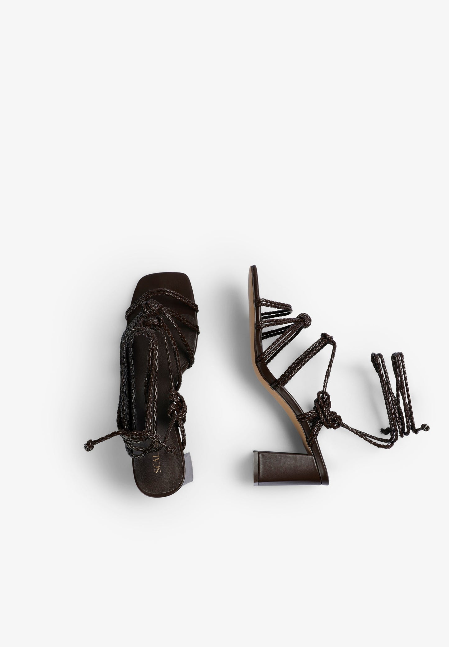 LEATHER HIGH HEEL SANDALS