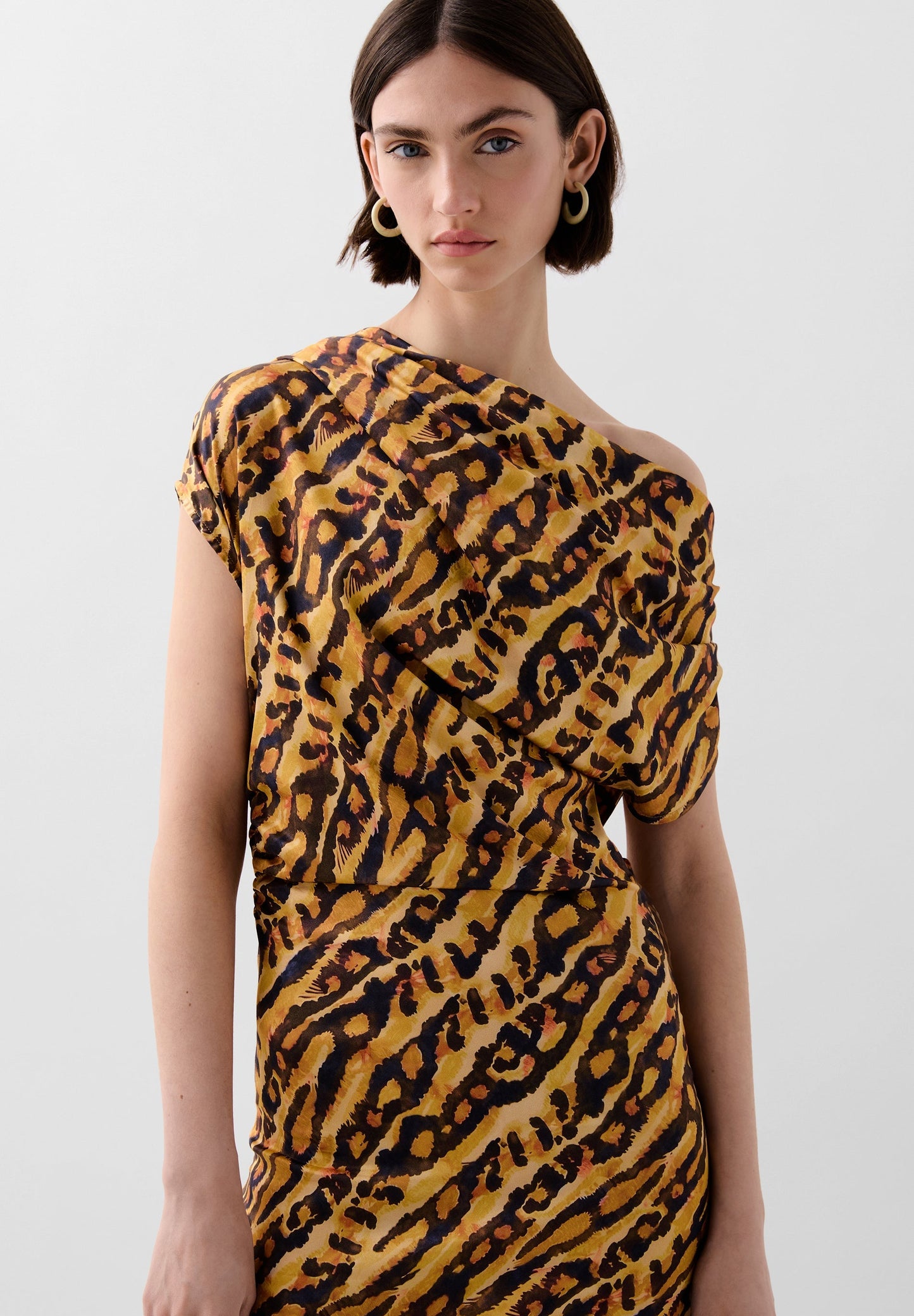 ANIMAL PRINT SATIN DRESS