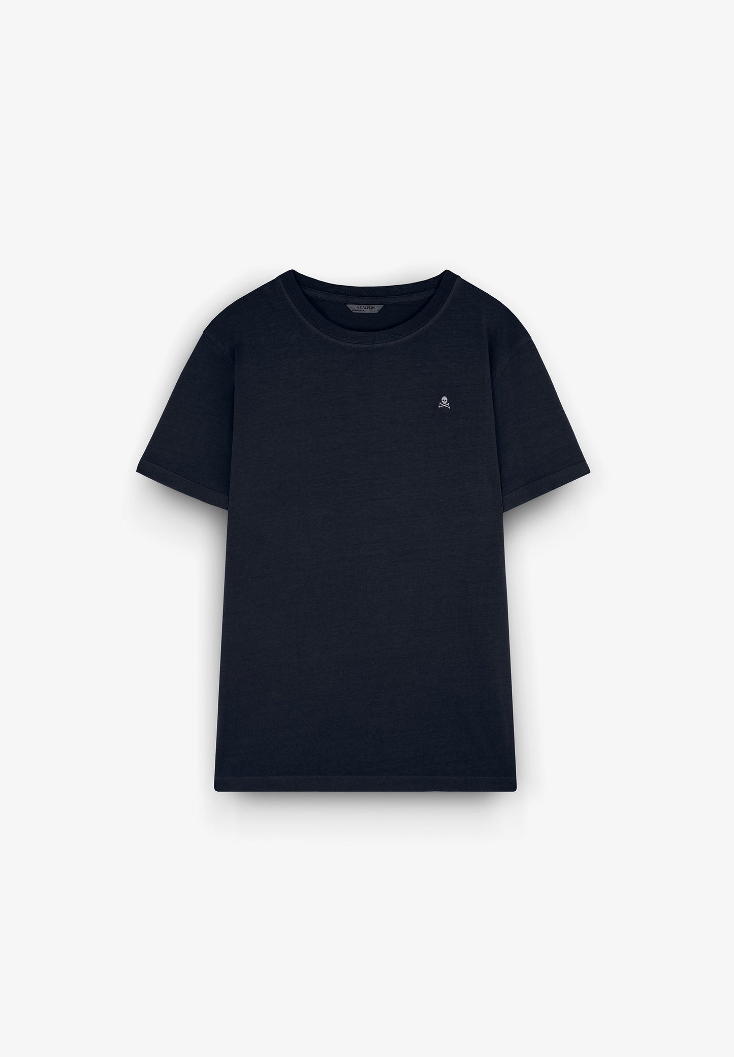 FADED T-SHIRT WITH EMBROIDERED SKULL