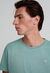 FADED T-SHIRT WITH EMBROIDERED SKULL