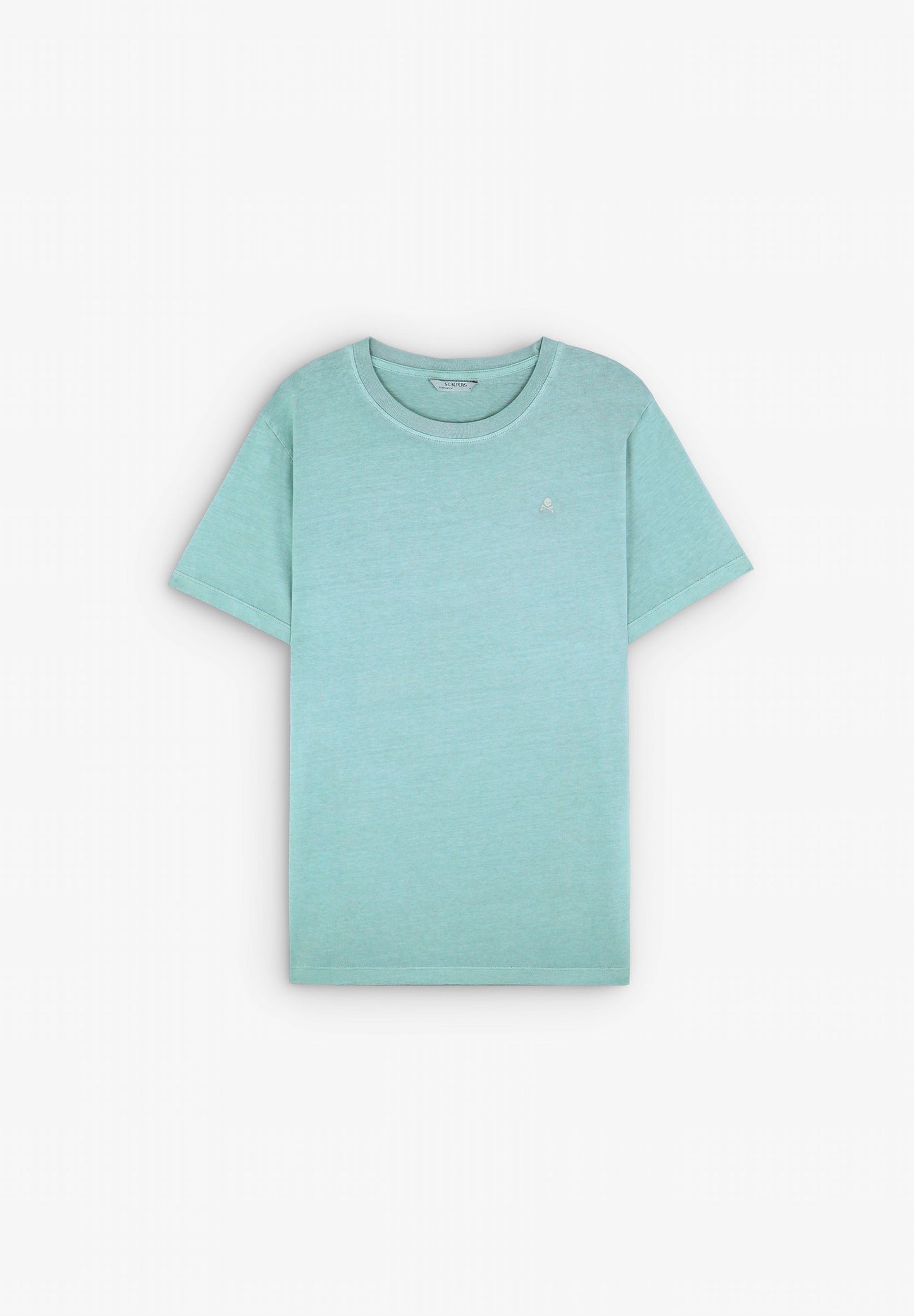 FADED T-SHIRT WITH EMBROIDERED SKULL