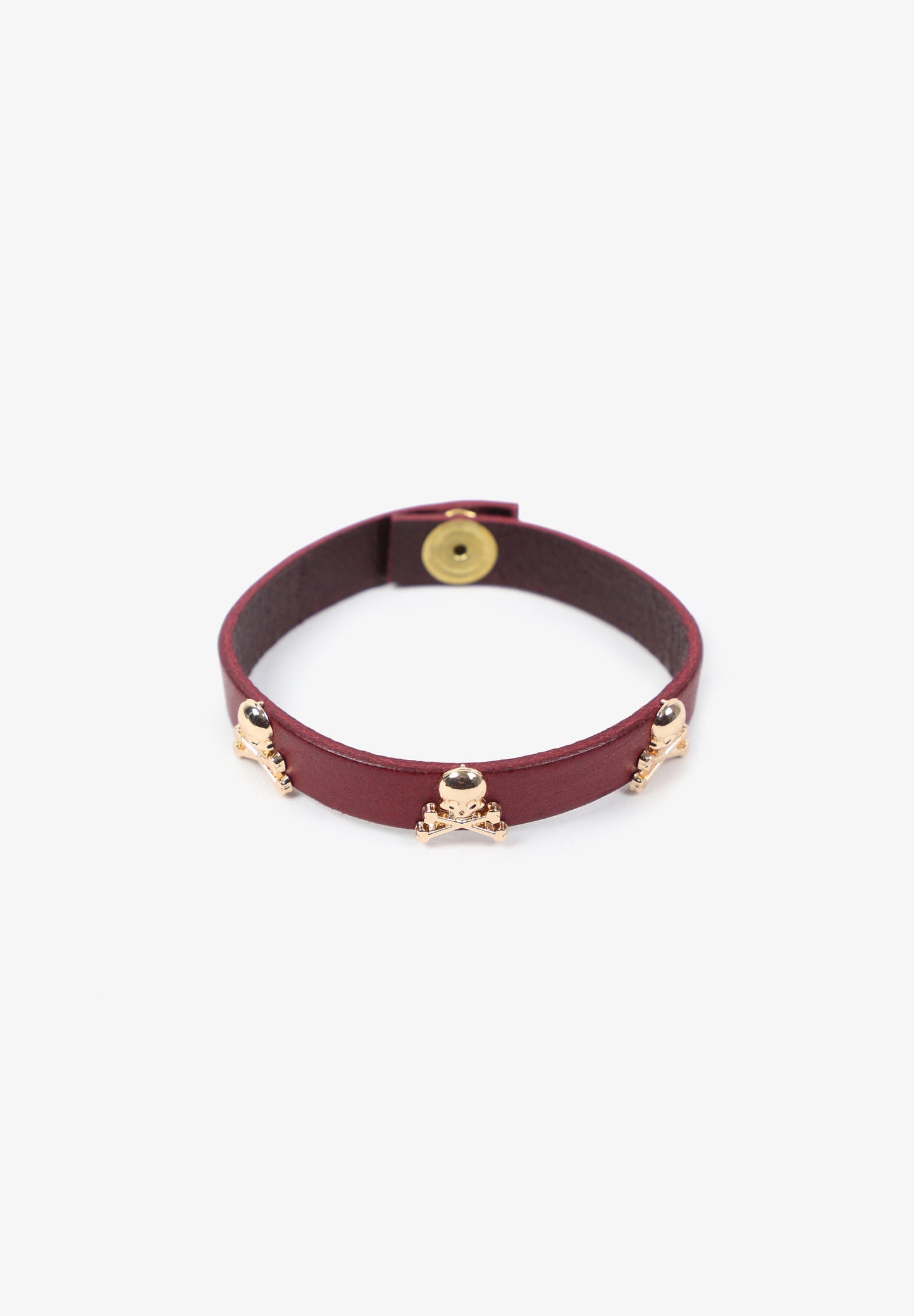 LEATHER BRACELET WITH SKULLS