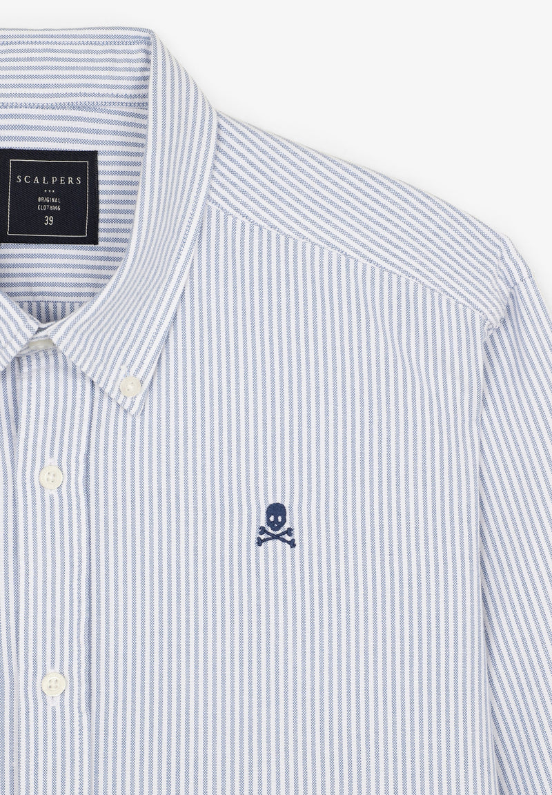 OXFORD SHIRT WITH CONTRAST SKULL PRINT