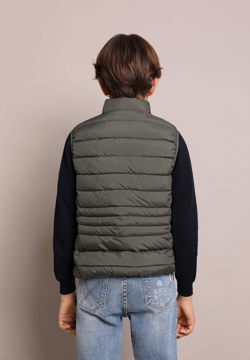 QUILTED GILET WITH SKULL