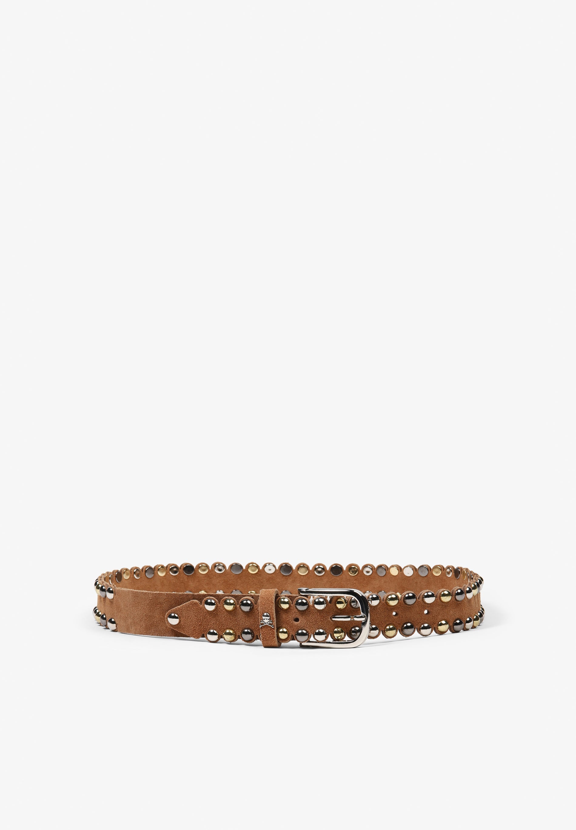 LEATHER BELT WITH STUD BORDER