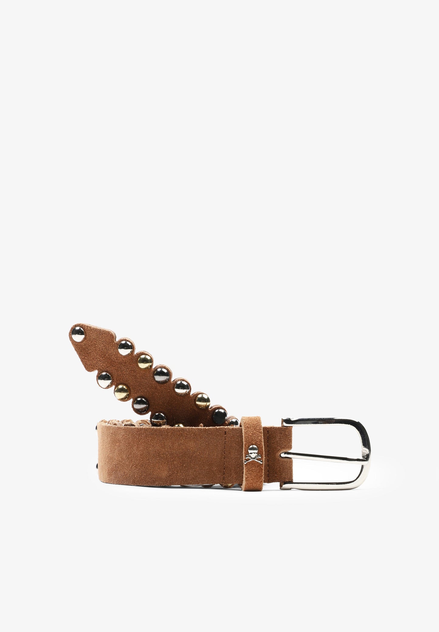 LEATHER BELT WITH STUD BORDER