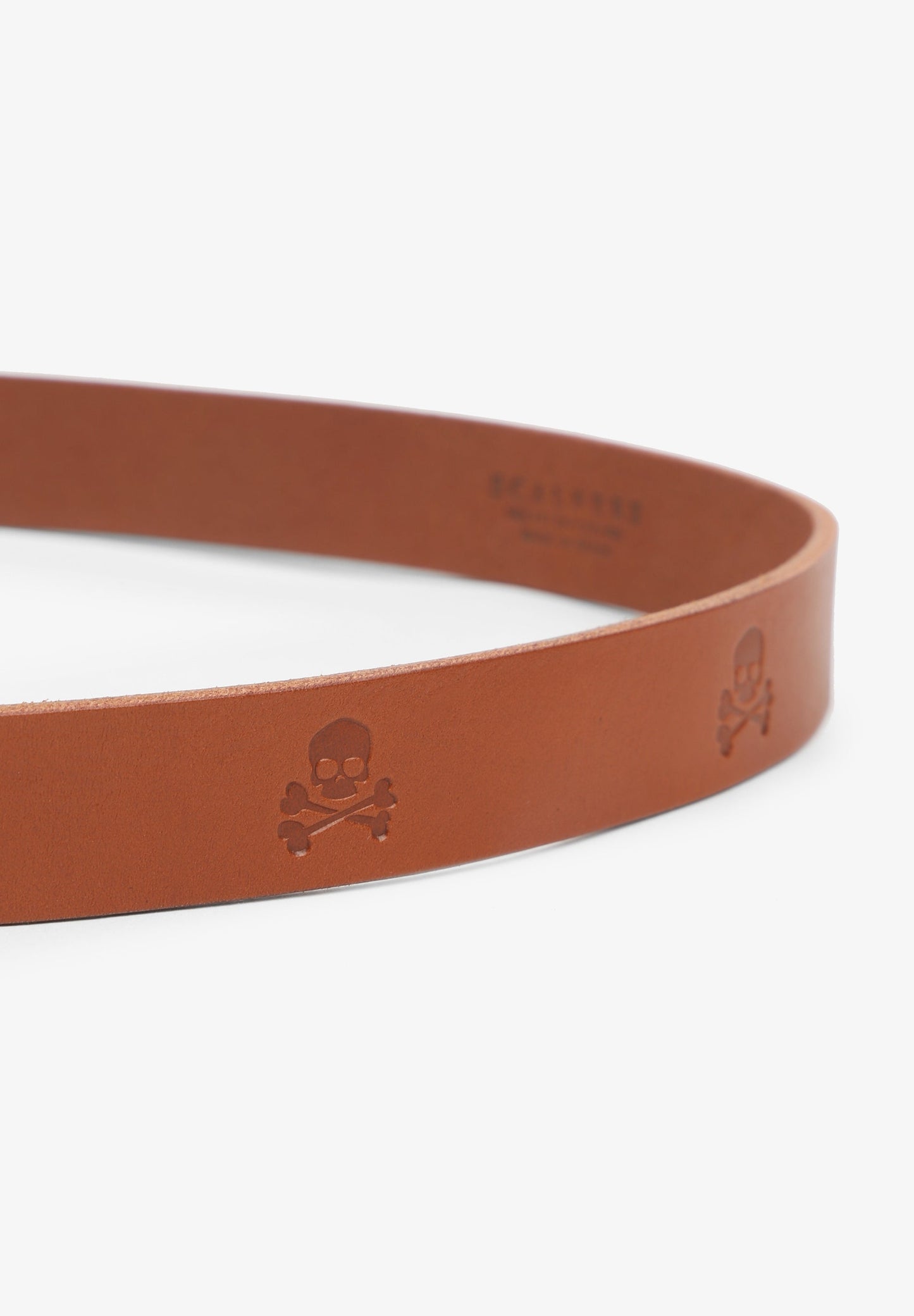 BELT WITH EMBOSSED SKULLS