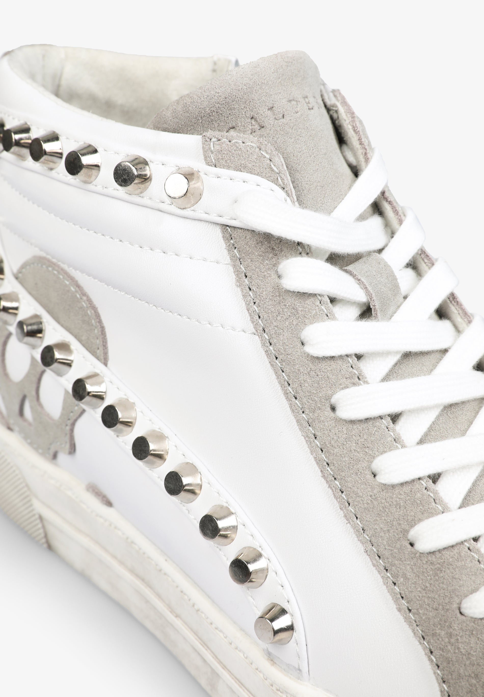 High top cheap studded sneakers