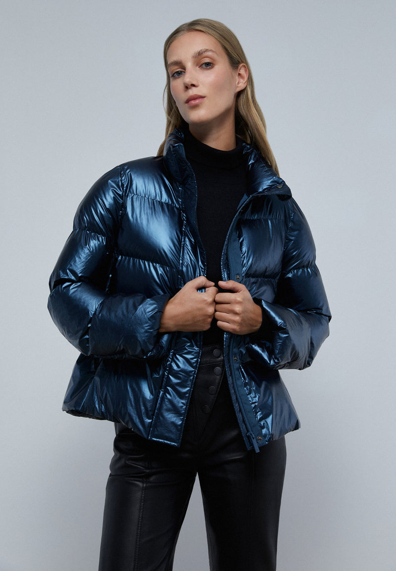 Metallic on sale blue coat