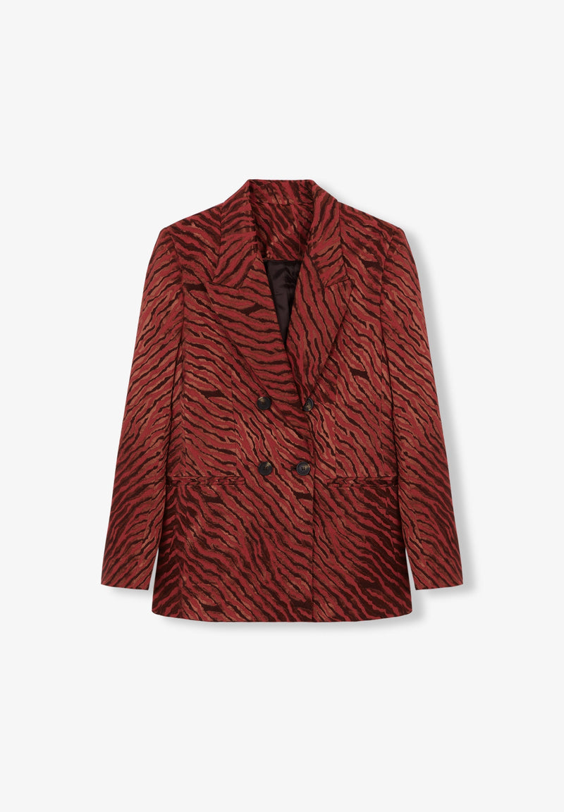 SATIN ANIMAL PRINT BLAZER
