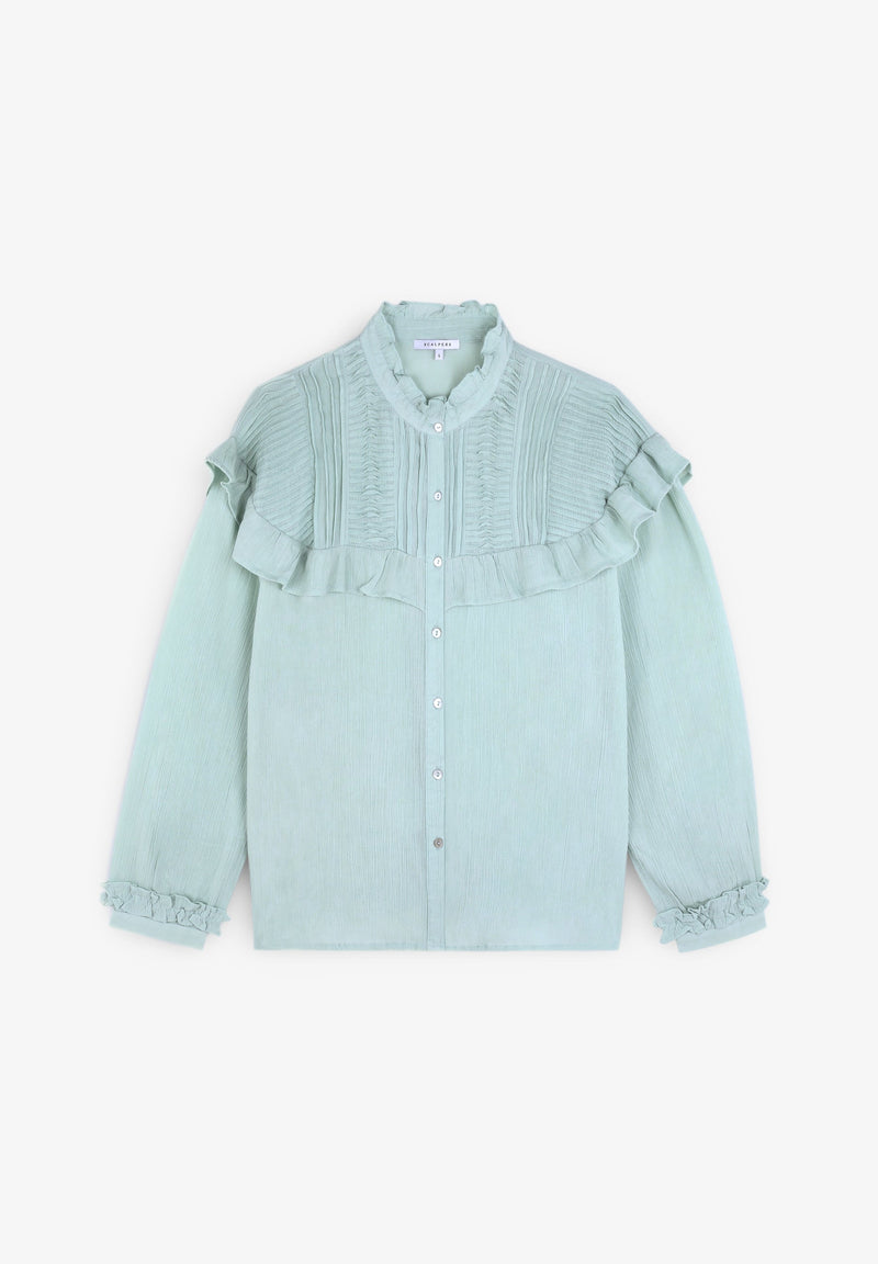 GINGHAM RUFFLED YOKE
