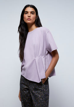 FADED T-SHIRT WITH SIDE PLEAT