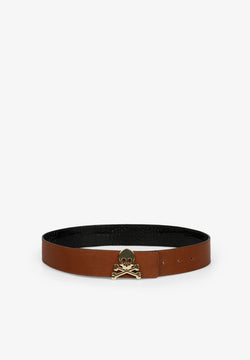 REVERSIBLE BELT WITH SKULL