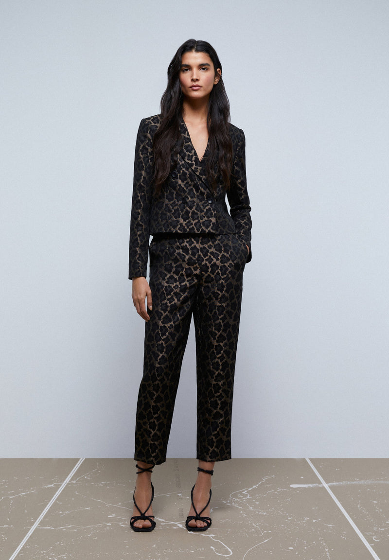 ANIMAL PRINT STRAIGHT TROUSERS