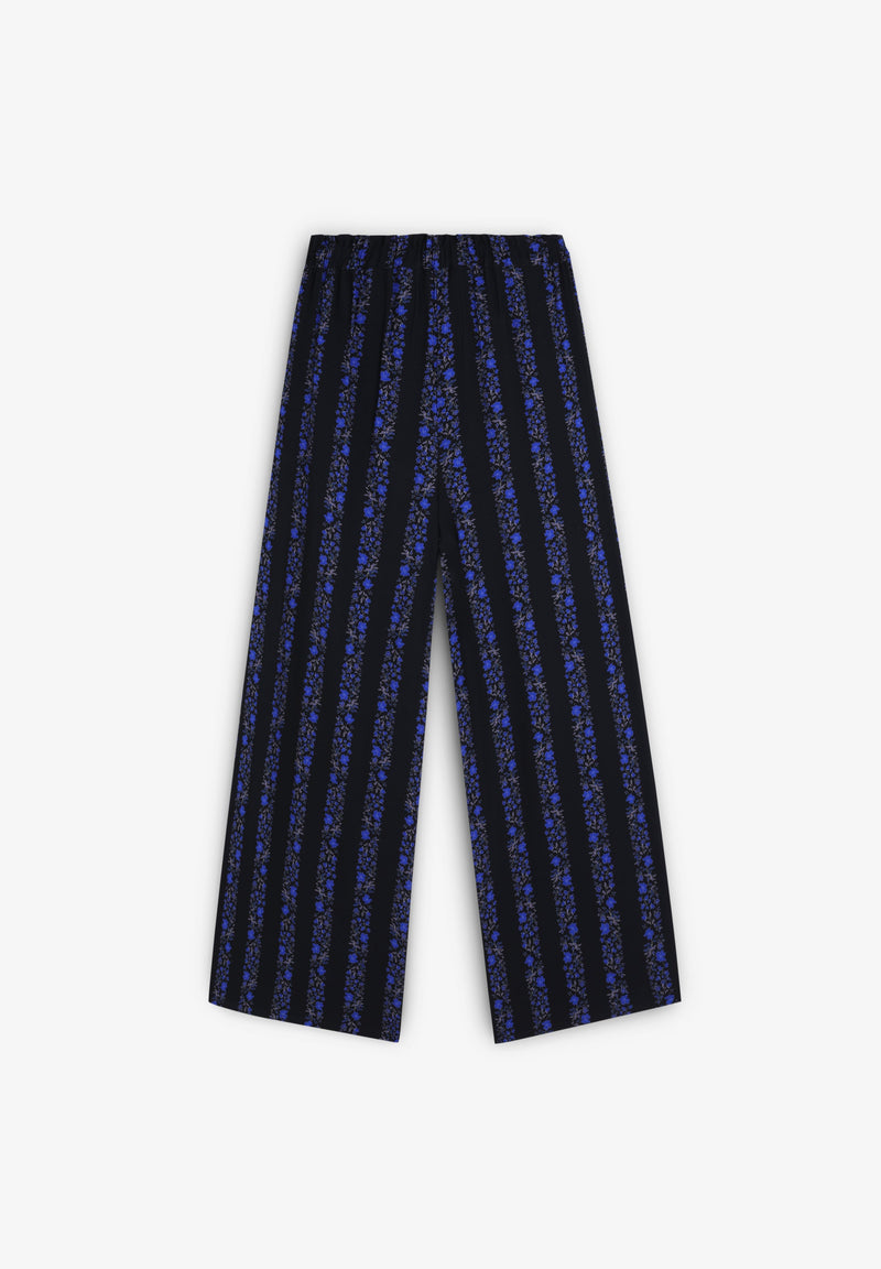 PALAZZO STRIPED FLORAL TROUSERS