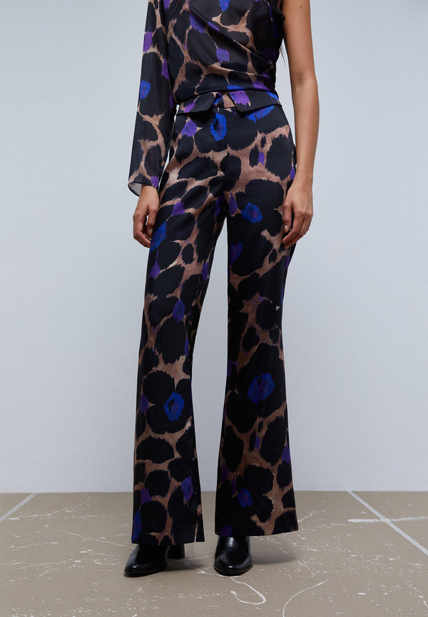 ANIMAL PRINT TROUSERS WITH WAIST DETAIL