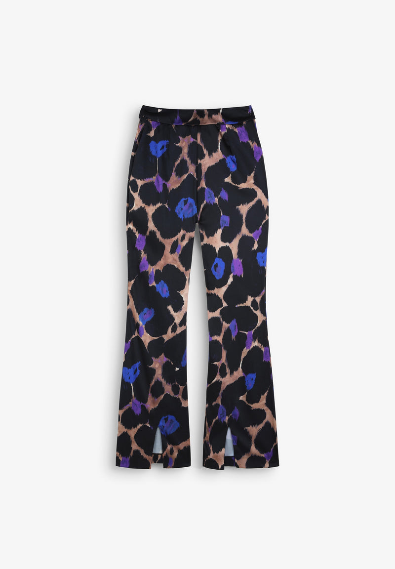 ANIMAL PRINT TROUSERS WITH WAIST DETAIL