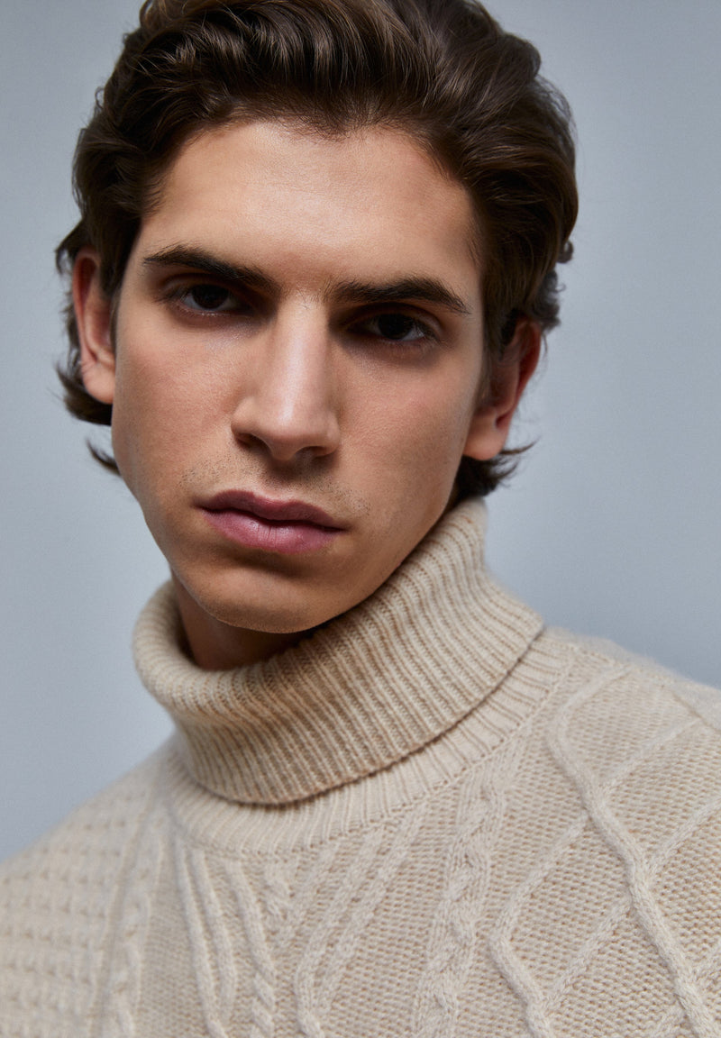 MERINO WOOL TURN-DOWN COLLAR JUMPER