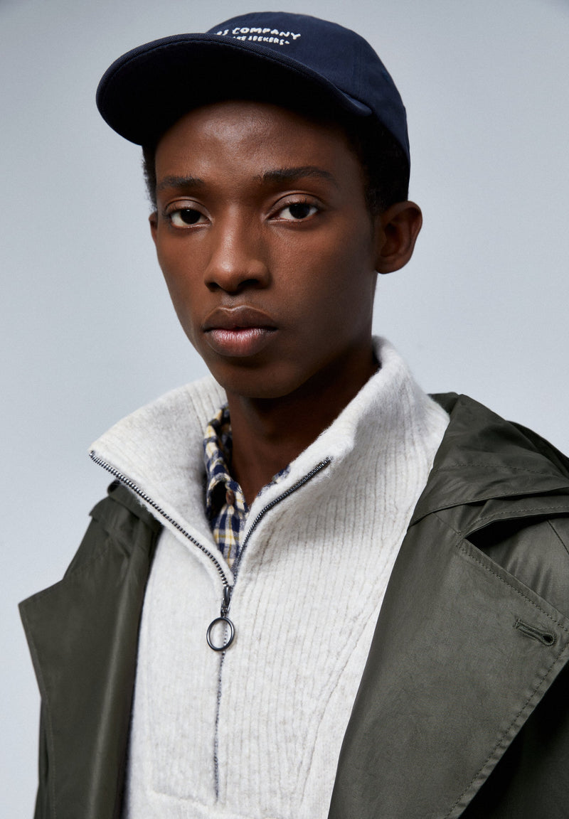 WAXED PARKA WITH COLLAR DETAIL