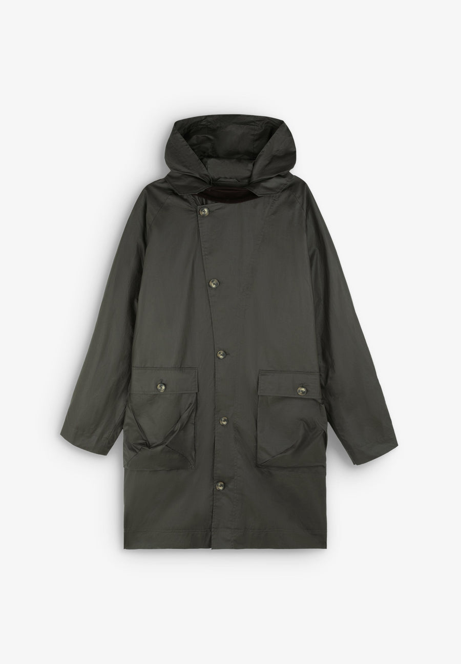 WAXED PARKA WITH COLLAR DETAIL