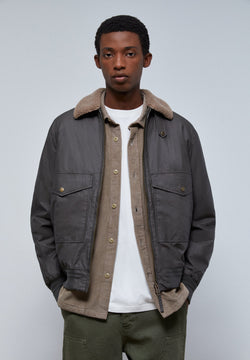 AVIATOR JACKET WITH SHEARLING COLLAR