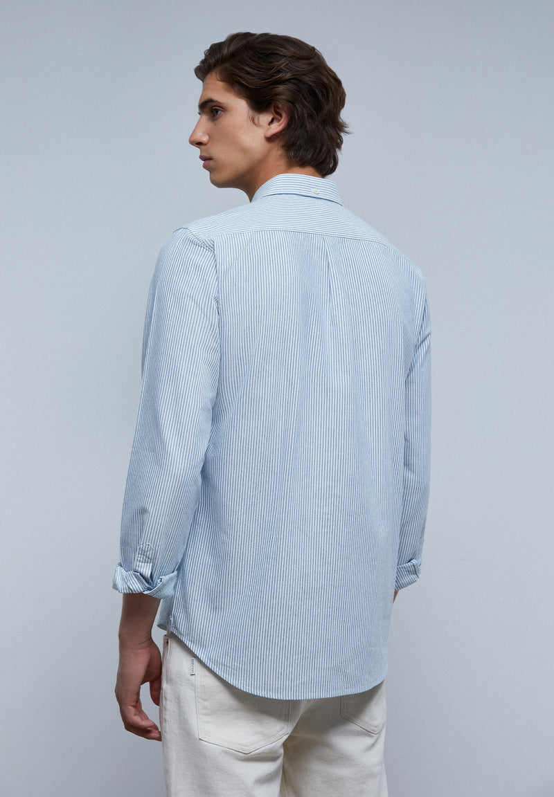 OXFORD SHIRT WITH CONTRAST SKULL PRINT