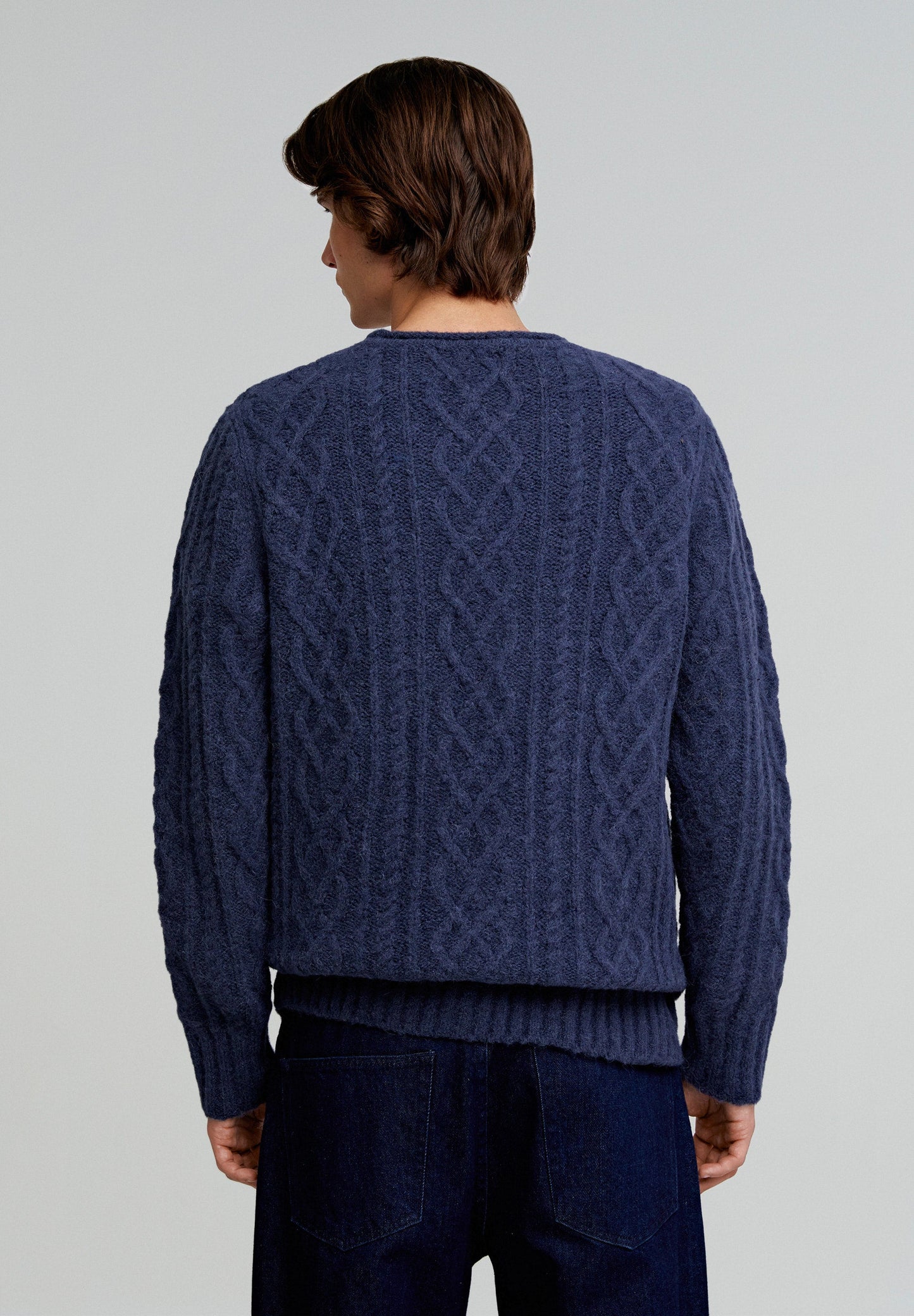 CABLE-KNIT WOOL SWEATER