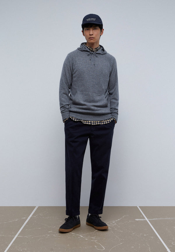 MERINO WOOL SWEATER WITH HOOD