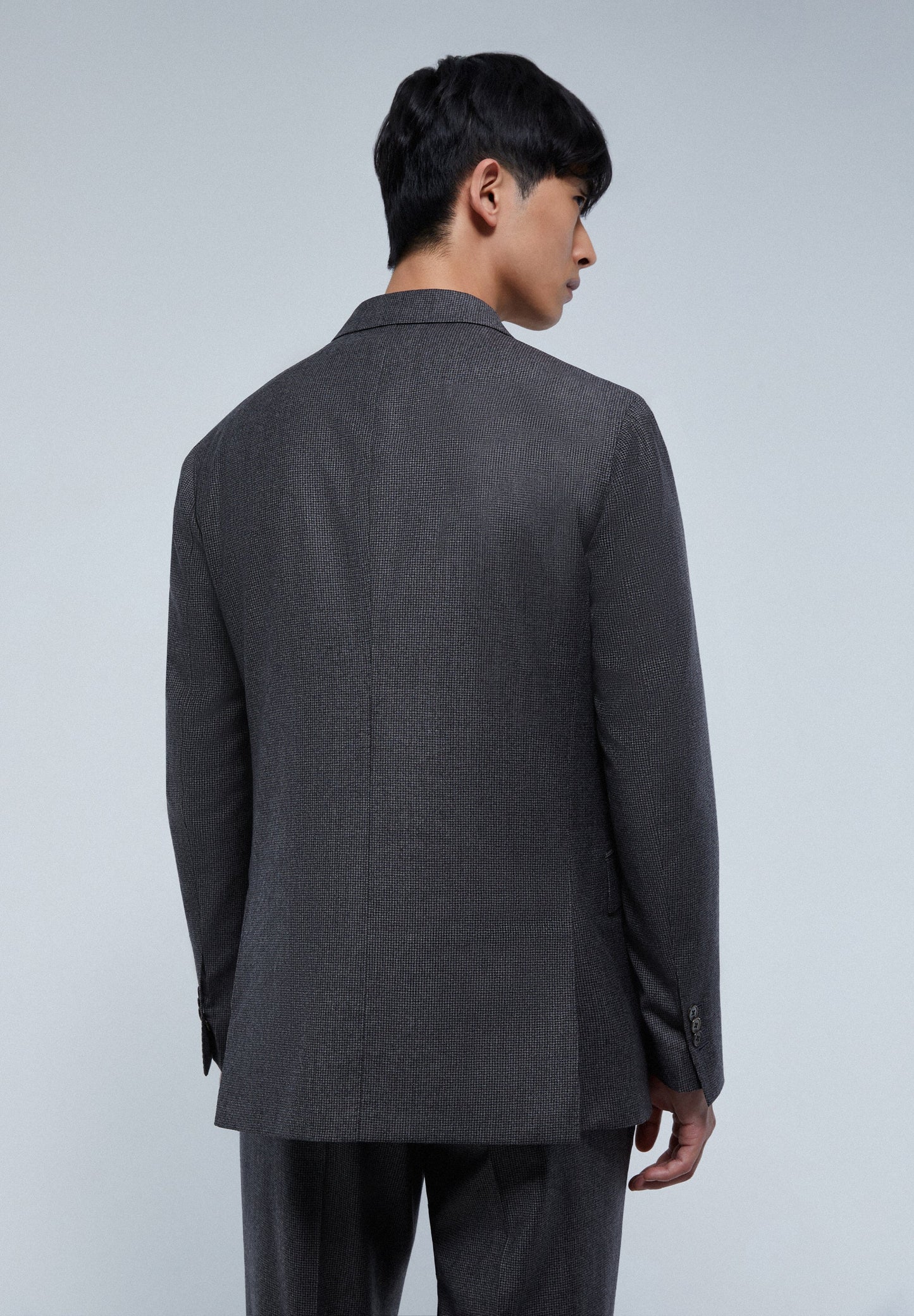 PEAKED LAPEL PREMIUM GREY CHECK SUIT