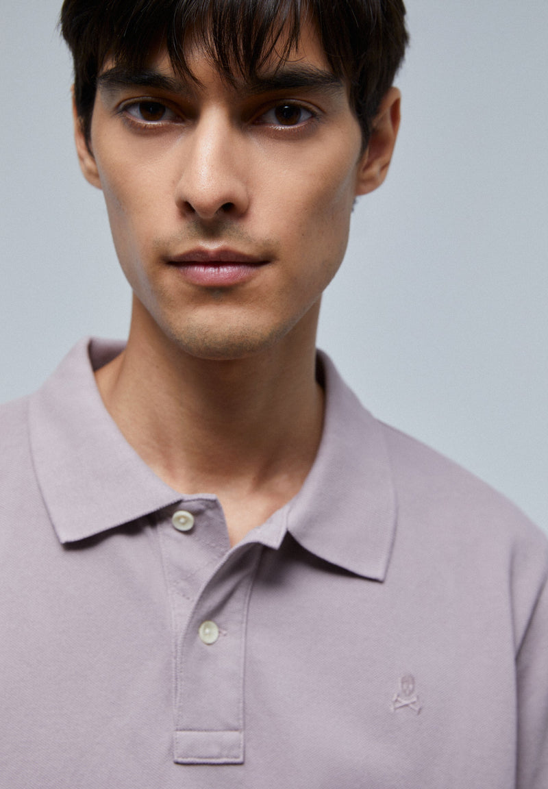 BASIC POLO SHIRT WITH SKULL DETAIL