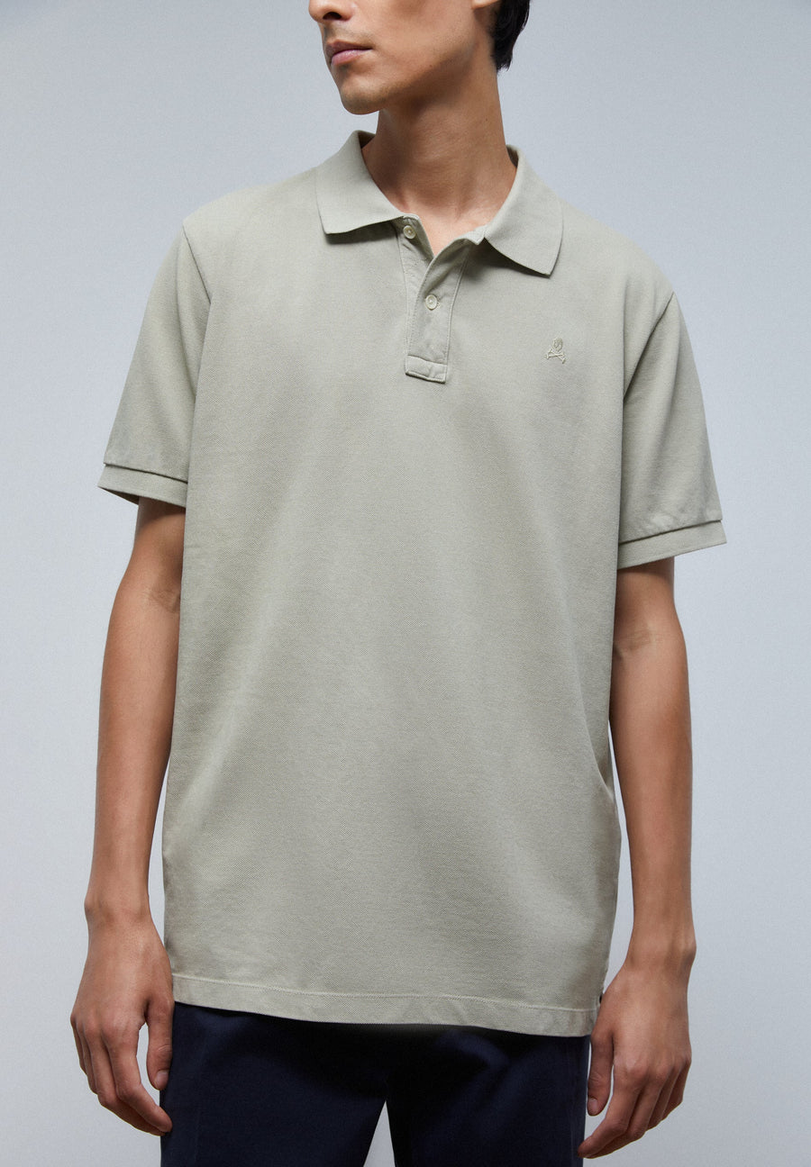 BASIC POLO SHIRT WITH SKULL DETAIL