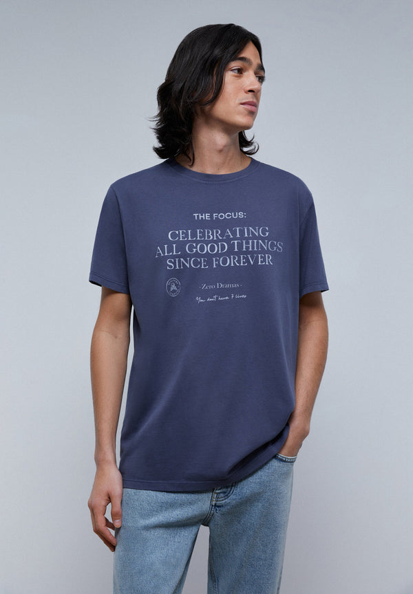 T-SHIRT WITH SLOGAN PRINT ON THE FRONT