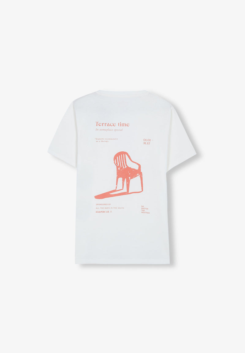 T-SHIRT WITH CONTRAST PRINT ON THE CHEST