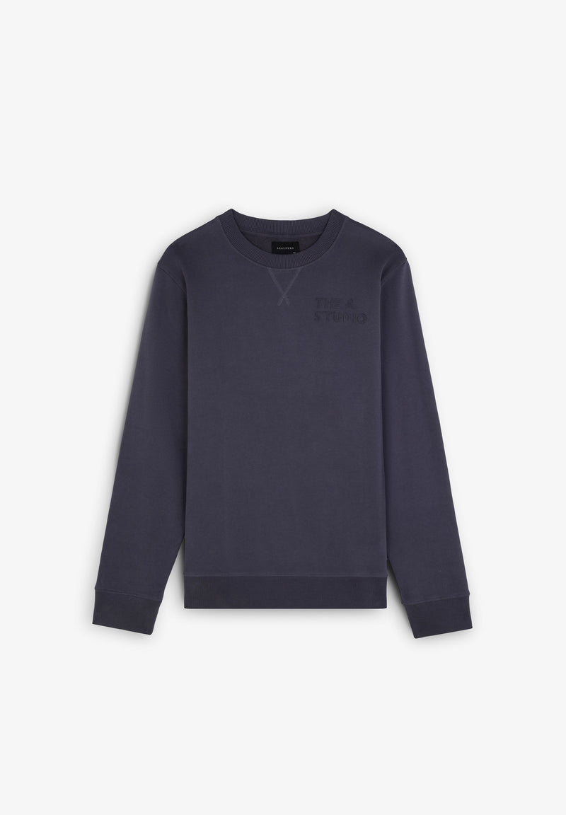 SWEATSHIRT WITH FLOCKED LOGO