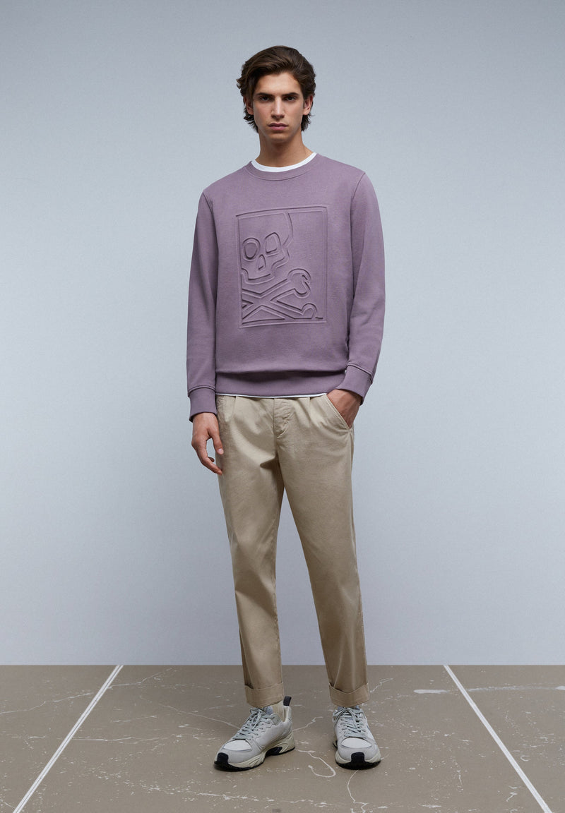 SWEATSHIRT WITH RELIEF SKULL