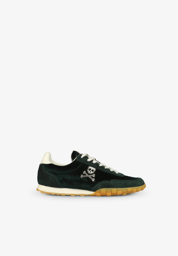 LOW TOP VELVET SNEAKERS WITH SKULL