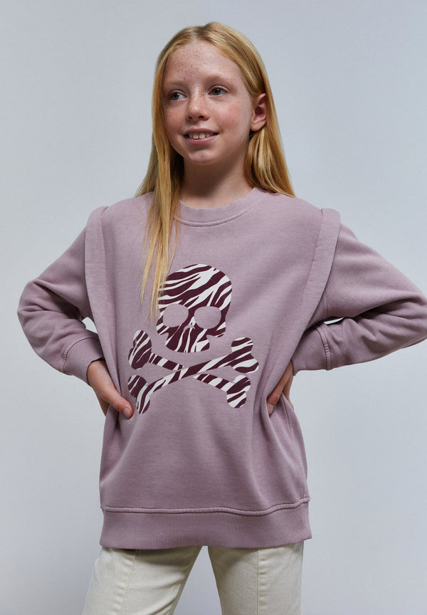 ZEBRA SWEATSHIRT WITH SHOULDER PLEATS