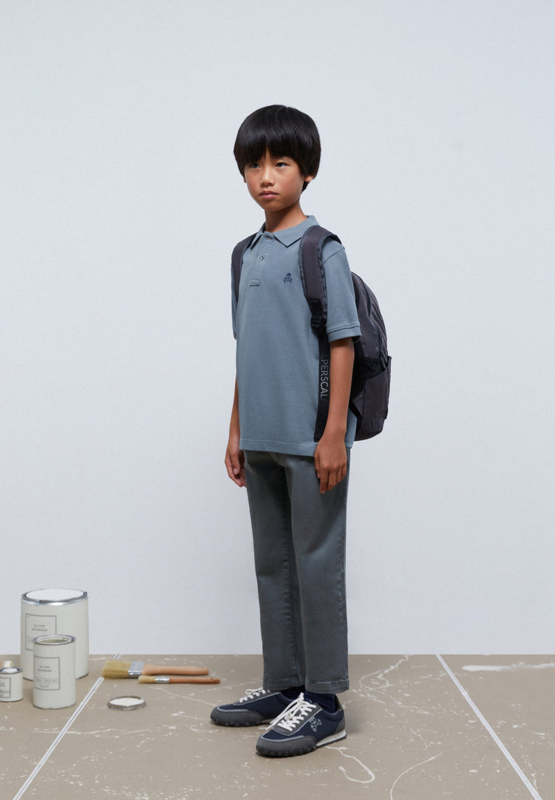 BASIC POLO SHIRT WITH SKULL DETAIL