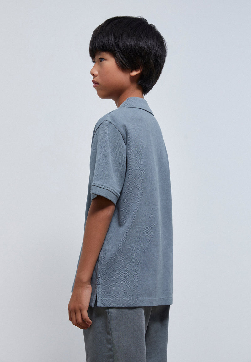 BASIC POLO SHIRT WITH SKULL DETAIL